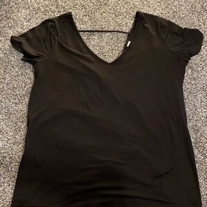 Daytrip Black V-Neck Short Sleeve Tee